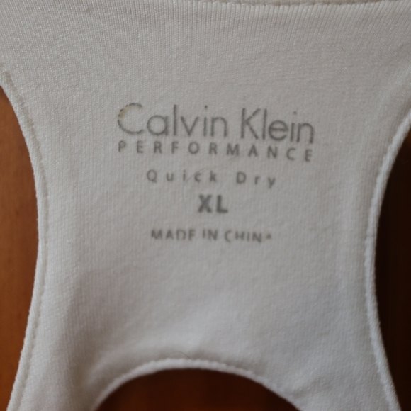Calvin Klein White Performance Racer Back Tank Top XL - Picture 9 of 10